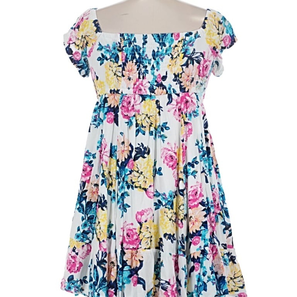 Torrid Floral Print Dress with Short Sleeves Size 1 - Picture 4 of 4